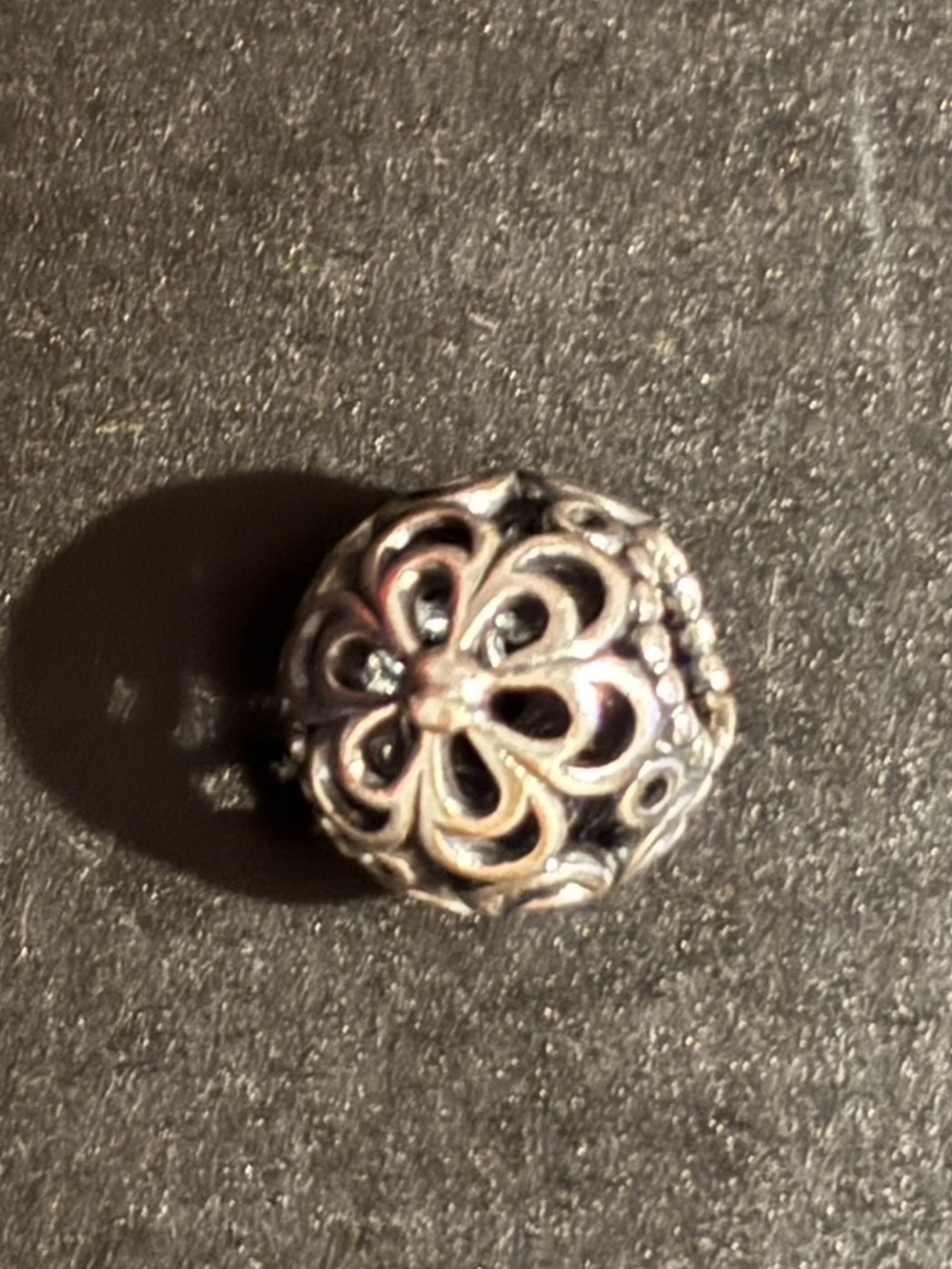 Pandora Silver Filigree Floral Charm - Silver